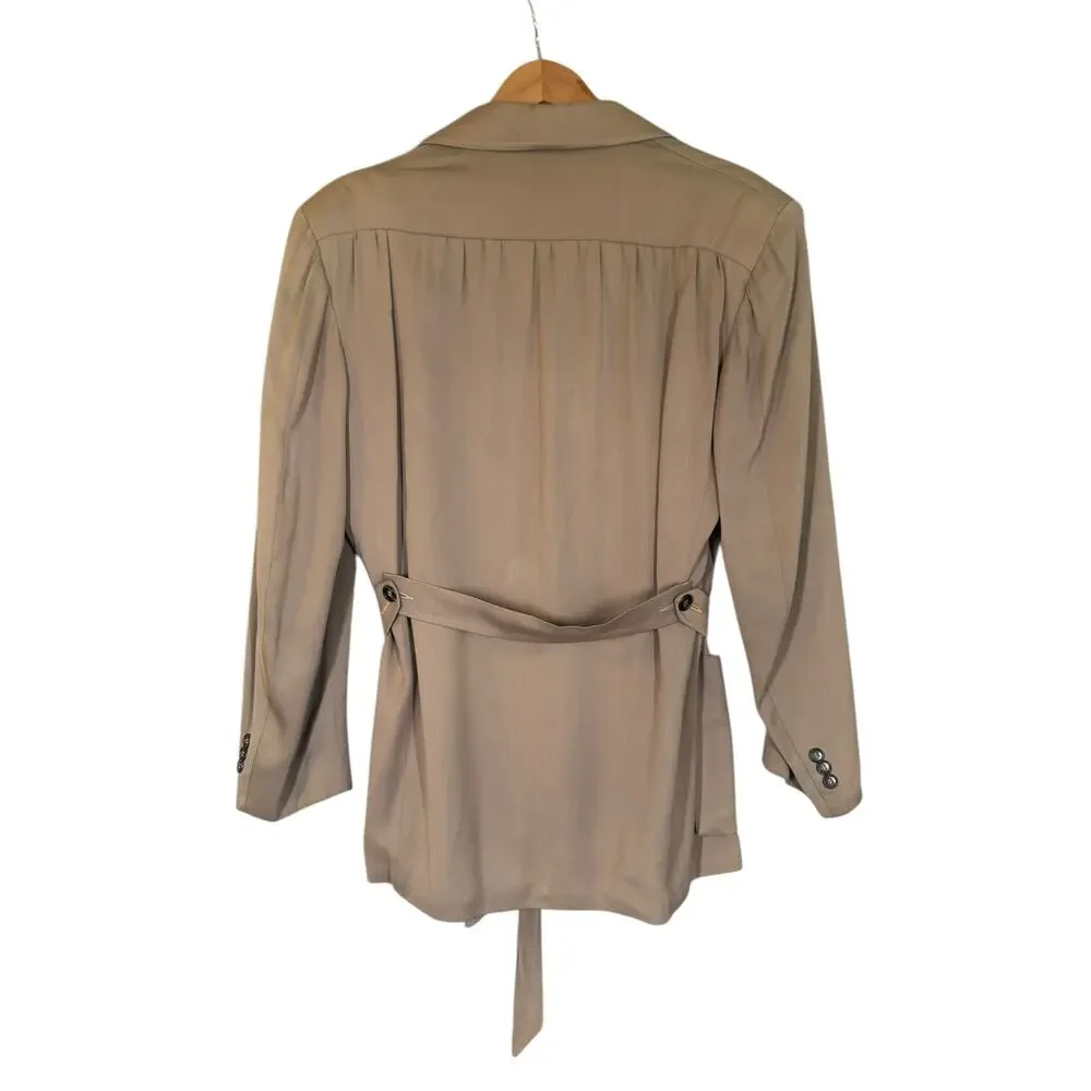 VTG‎ 1950's Gabardine Belted Hollywood Jacket 38R Rockabilly Hepcat Elvis Taupe